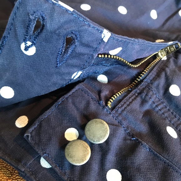 Polkadot Skirt Button Up Navy Blue - Picture 5 of 8